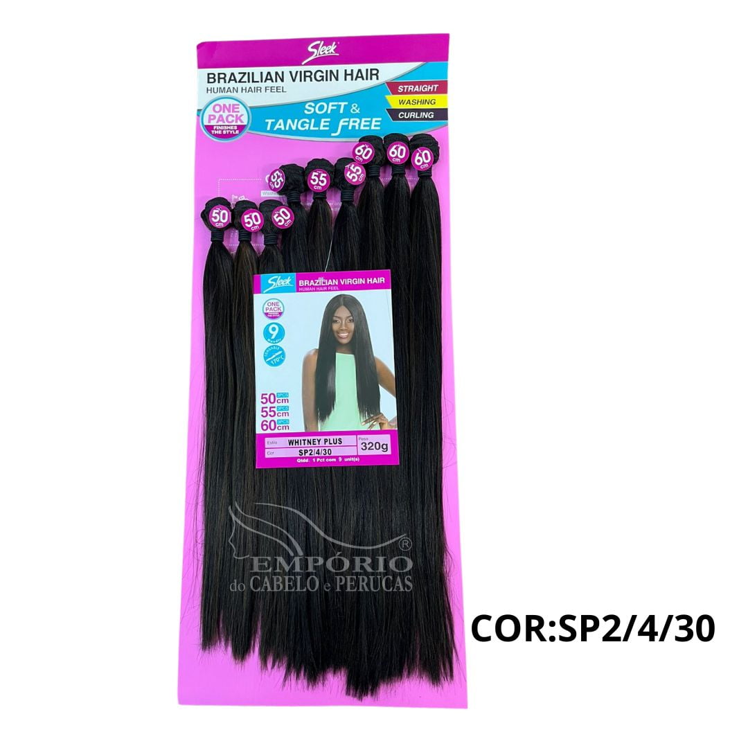 CABELO BIO FIBRA SLEEK BRAZILIAN VIRGIN HAIR WHITNEY PLUS 